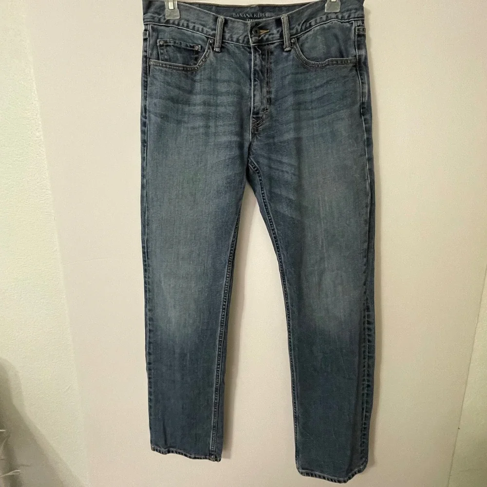 Banana Republic‎ Mens Straight Fit Blue Wash Denim Jeans 32x32